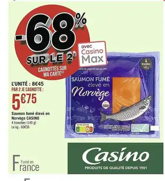 Casino Supermarchés Saumon fumé élevé en norvège casino offre
