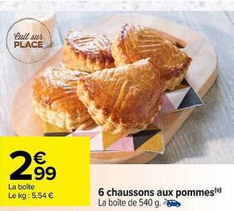Carrefour 6 chaussons aux pommes offre