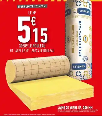 Brico Cash Laine de verre ép. 200 mm offre