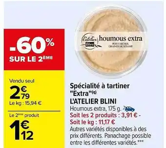 Carrefour Spécialité à tartiner offre