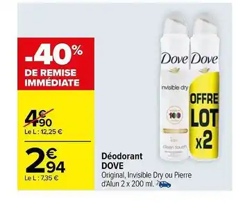 Carrefour Déodorant dove offre