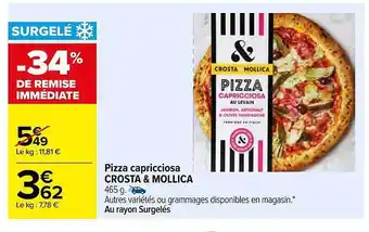 Carrefour Pizza capricciosa crosta offre