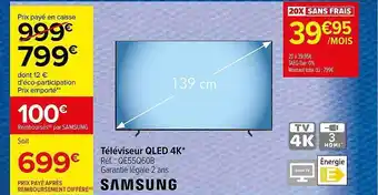 Carrefour Téléviseur qled 4k 139 cm samsung offre