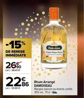 Carrefour Rhum arrangé damoiseau offre