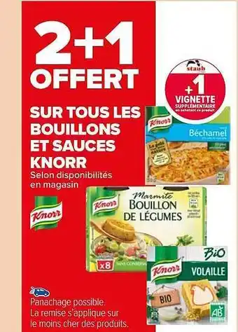 Carrefour Market Les bouillons et sauces knorr offre