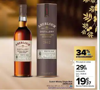 Carrefour Scotch whisky single malt aberlour offre
