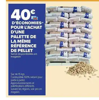 Palette de la même référence de pellet