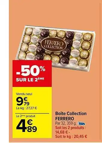 Carrefour Market Boîte collection ferrero offre