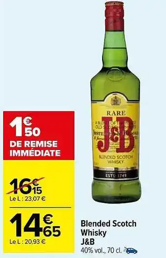 Carrefour Market Blended scotch whisky j&b offre