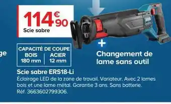 Castorama Scie sabre ers18-li erbauer offre