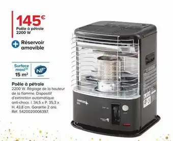 Castorama Poêle à pétrole 2200 w offre