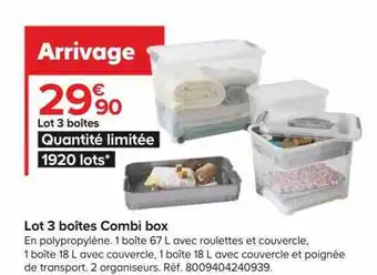 Castorama Lot 3 boîtes combi box offre