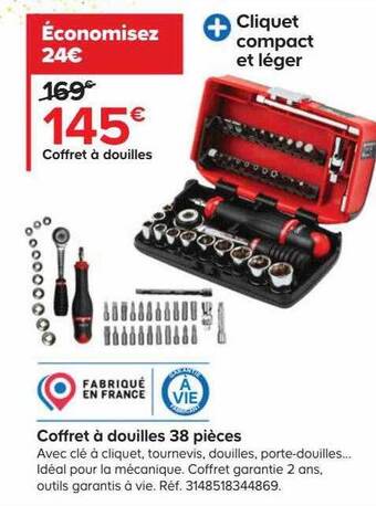 Castorama Coffret à douilles 38 pièces facom offre