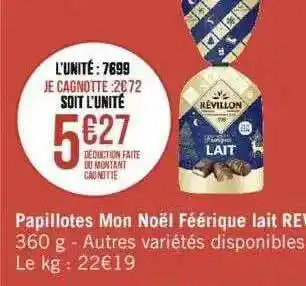 Géant Casino Papillotes mon noël féerique lait révillon offre