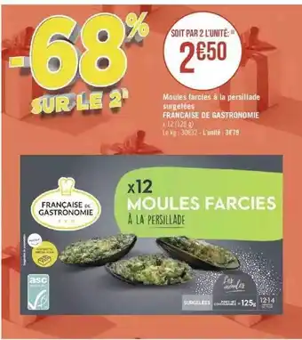 Géant Casino Moules farcies à la persillade surgelées française de gastronomie offre