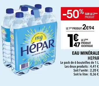 Supeco Hepar eau minérale offre