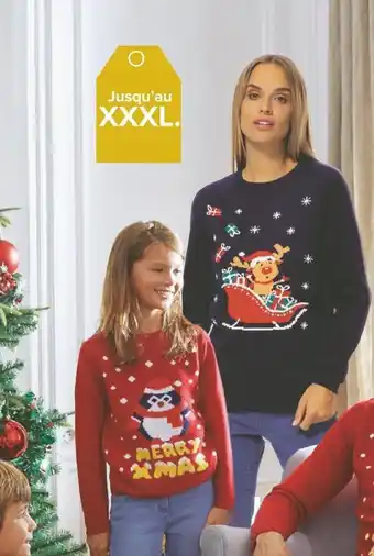Carrefour Market Tex pull noël femme offre