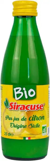 Match Siracuse jus de citron bio offre