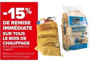 Carrefour Market Woodstock -15% de remise immédiate sur tous le bois de chauffage offre