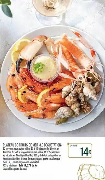 Match Plateau de fruits de mer «le dégustation» offre