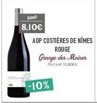 Naturalia Aop costières de nîmes rouge grange des moines offre