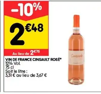 Leader Price Vin de france cinsault rosé offre