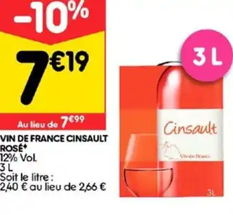 Leader Price Vin de france cinsault rosé offre