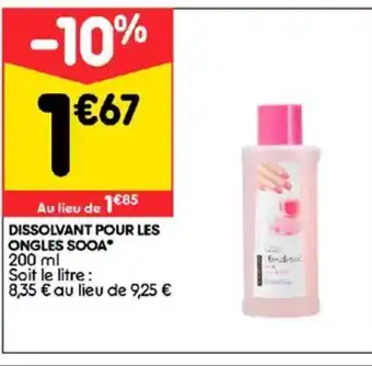 Leader Price Dissolvant pour les ongles sooa offre