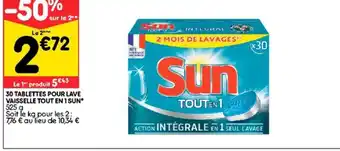 Leader Price 30 tablettes pour lave vaisselle tout en 1 sun offre