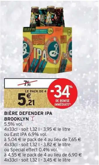 Intermarché Hyper Bière defender ipa brooklyn offre