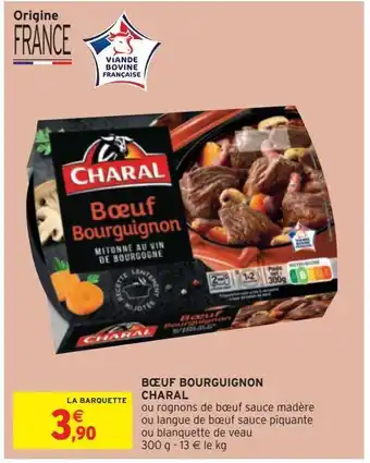 Intermarché Hyper Boeuf bourguignon charal offre