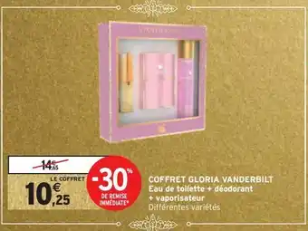 Intermarché Hyper Coffret gloria vanderbilt eau de toilette + déodorant + vaporisateur offre