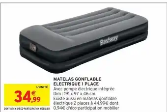 Intermarché Hyper Matelas gonflable electrique 1 place offre
