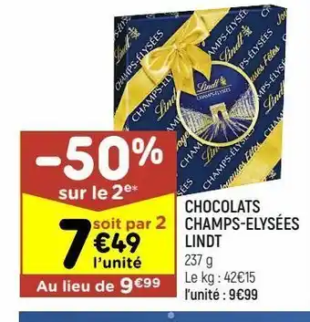 Chocolats champs-elysées lindt