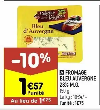 Fromage bleu auvergne 28% m.g.