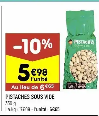 Leader Price Pistaches sous vide offre