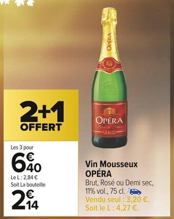 Carrefour Market Vin Mousseux Opera offre