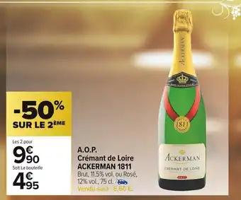Carrefour Market A.O.P Cremant De Loire Ackerman 1811 offre