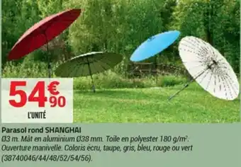 Bricorama Parasol rond shanghai offre