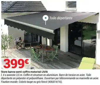 Bricorama Store banne semi-coffre motorisé livia offre