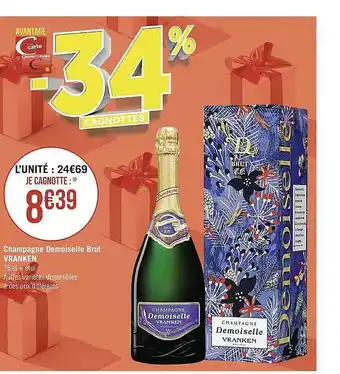 Casino Supermarchés Champagne demoiselle brut vranken offre