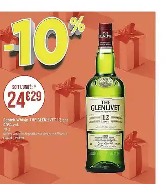 Casino Supermarchés Scotch whisky the glenlivet 12 ans 40% vol. offre