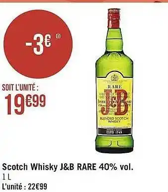 Scotch whisky j&b rare 40% vol.