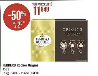 Casino Supermarchés Ferrero rocher origins offre