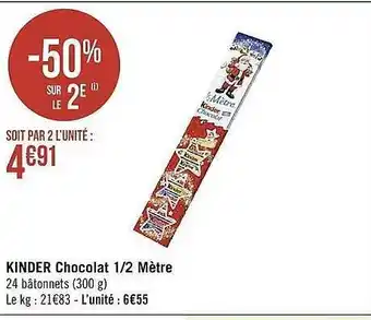 Casino Supermarchés Kinder chocolat 1-2 mètre offre