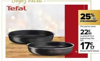 Carrefour Poêle ø 22 cm ingenio easy plus tefal offre