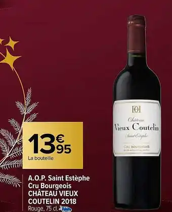 Carrefour A.o.p. saint estèphe cru bourgeois château vieux coutelin 2018 offre