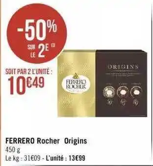 Géant Casino Ferrero rocher origins offre