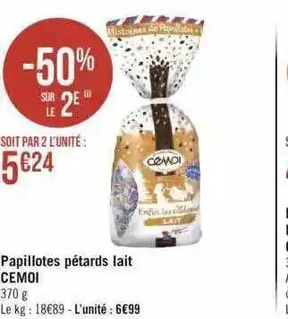 Géant Casino Papillotes pétards lait cémoi offre
