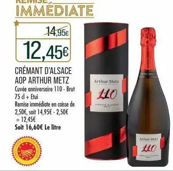 Match Crémant d'alsace aop arthur metz offre